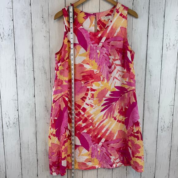 Escape by Habitat Guava Tropical Pink Sleeveless Tank Shift Dress Size Medium - Picture 10 of 12